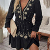 LOTTIE™ - Elegant Embroidered Long Sleeve Casual Dress