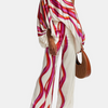 Urban Wide Leg Loose Printed Off-The-Shoulder Blouses &Casual Pants Two Pieces Set