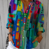 Catalina | Vibrant Artistic Button-Up Blouse