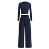 REMI™ – Ribbed Knit Crop & Wide Leg Lounge Set