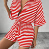 CANDIDA™ – Casual Striped Tie-Front Summer Romper