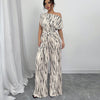 KENDI™ - Classy Wide-Leg Oblique Strap Jumpsuit