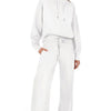 High Waisted Long Sleeves Drawstring Split-Joint Sweatshirt + Pants/Trousers Two Pieces Set