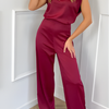 Women’s Elegant Sleeveless Jumpsuit – High Neck Wide Leg One-Piece for Formal Events