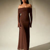 ANDREA™ - Women's Off-The-Shoulder Ruched Contrast Sequin Bodycon Dress