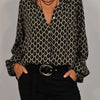 ELVIRA™ - Geometric V-Neck Blouse