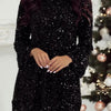 CLEMENTINE™ - Sparkling Long Sleeve Party Dress