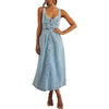 JAYLIN™ –  Classic Sleeveless Button-Front Denim Dress