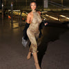 SABINA™ - Graceful Leopard Backless Sleeveless Maxi Dress