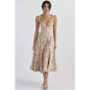 OPRAH™ - Casual Lace-Up Square Neck Midi Dress