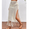 Sunset Tassel Slit Sheer Skirt