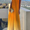 Loose Gradient Split-Joint One-Shoulder Maxi Dresses