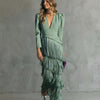 CAMILLA™ | ELEGANT MIDI DRESS WITH FRINGED SLEEVES