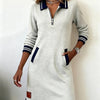 Lorena – Zip Collar Sweatshirt Dress