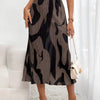 Abstract Edit Pleated Maxi Skirt